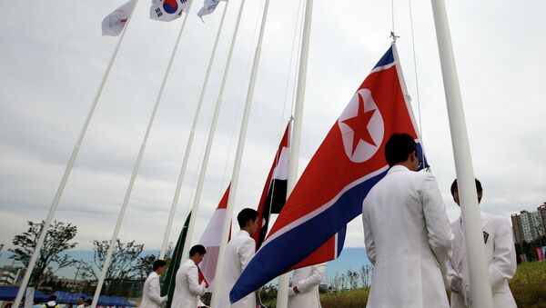 North Korea and South Korea Flag - Sputnik Brasil