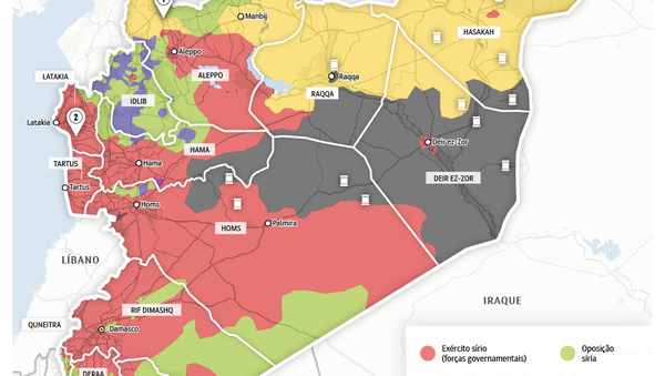 Mapa da ofensiva contra Daesh na Síria - Sputnik Brasil