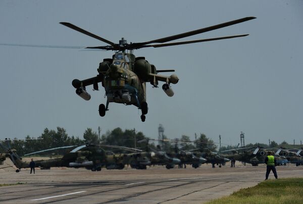 Mi-28 participa de treinamentos no aeródromo Chernigovka, região de Primorie, Rússia - Sputnik Brasil