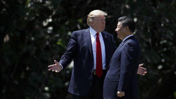 Presidente Donald Trump e seu homólogo chinês Xi Jinping durante um encontro (foto de arquivo) - Sputnik Brasil