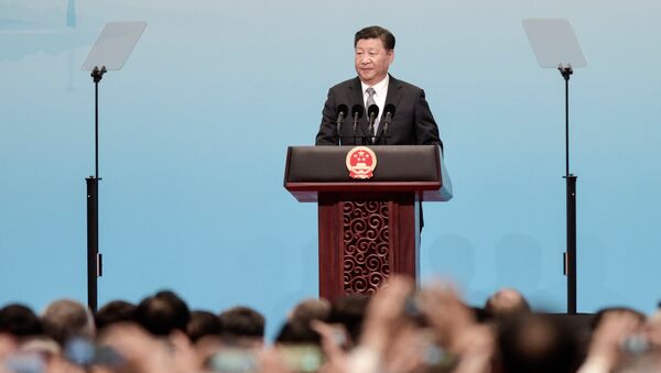 Chinese President Xi Jinping speaks at the opening of the BRICS Summit in Xiamen, China September 3, 2017 - Sputnik Brasil