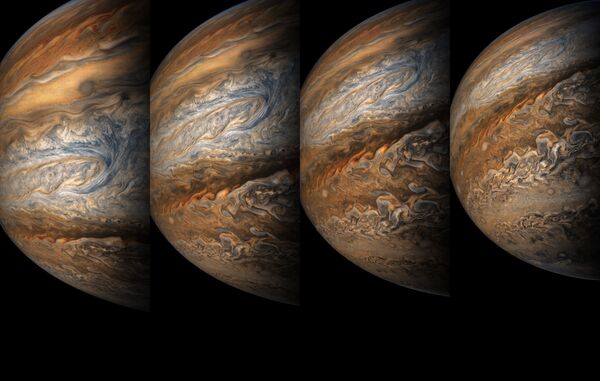 Colagem de fotos de Júpiter (visão artística) - Sputnik Brasil
