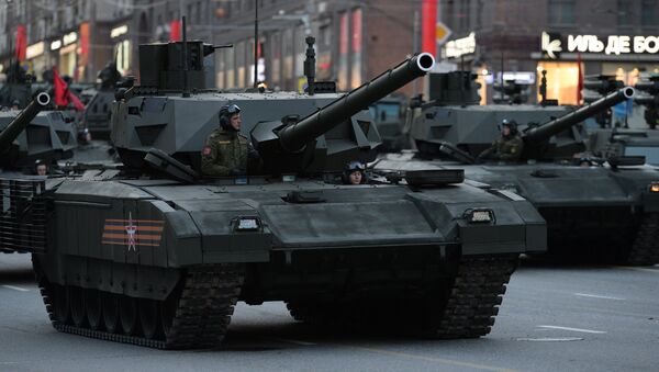 T-14 Armata durante o ensaio para a Parada da Vitória em Moscou - Sputnik Brasil