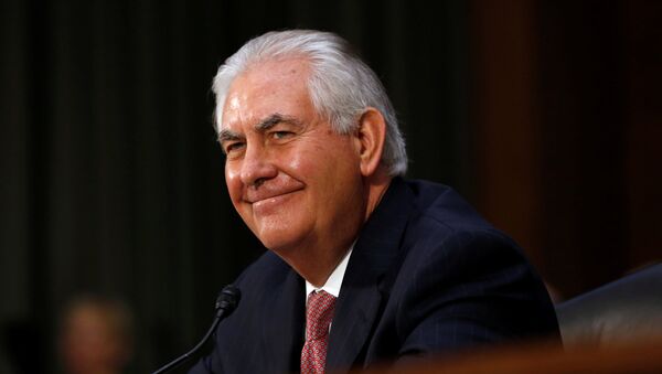 Rex Tillerson, the former chairman and chief executive officer of Exxon Mobil, smiles during his testimony before a Senate Foreign Relations Committee confirmation hearing on his nomination to be U.S. secretary of state in Washington, U.S. January 11, 2017 - Sputnik Brasil