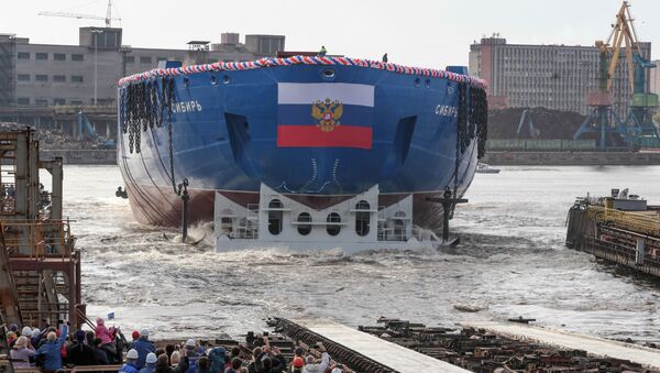 Cerimônia do lançamento à água do quebra-gelo LK-60Ya Sibir em São Petersburgo, 22 de setembro de 2017 - Sputnik Brasil