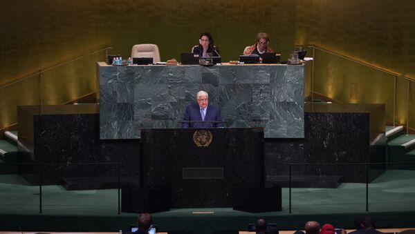Syrian Arab Republic Deputy Prime Minister Walid Almoualem addresses the 72nd Session of the United Nations General assembly at the UN headquarters in New York on September 23, 2017 - Sputnik Brasil