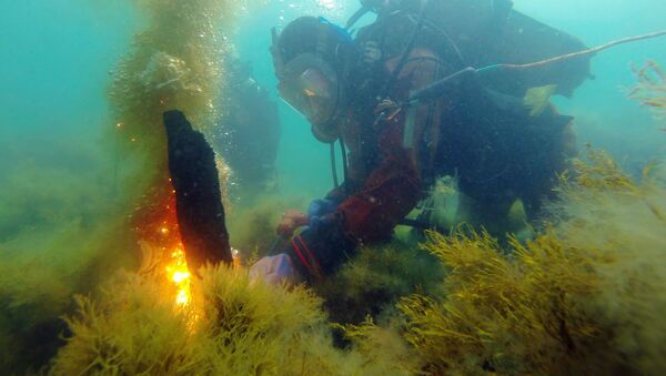 Mergulhadores estudam o fundo do mar Negro (foto de arquivo) - Sputnik Brasil