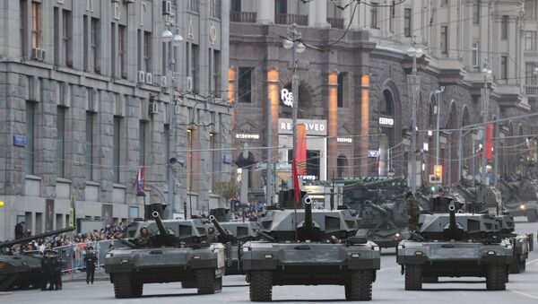 Armata T-14 during the rehearsal of the Victory Day military parade in Moscow - Sputnik Brasil