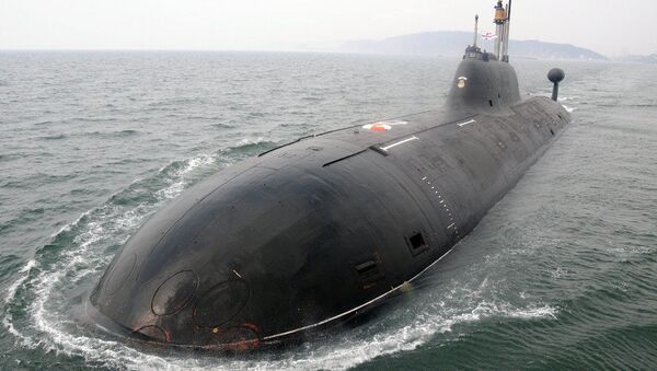 Submarino nuclear da Marinha da Índia INS Chakra - Sputnik Brasil