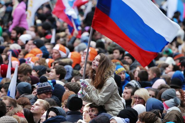 Espectadora do show A Rússia une! em Moscou - Sputnik Brasil