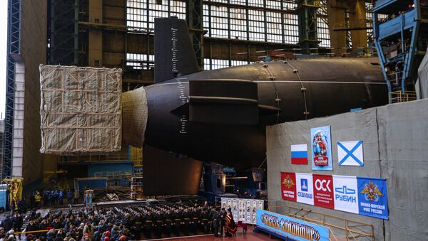 Lançamento do submarino russo Knyaz Vladimir à água - Sputnik Brasil