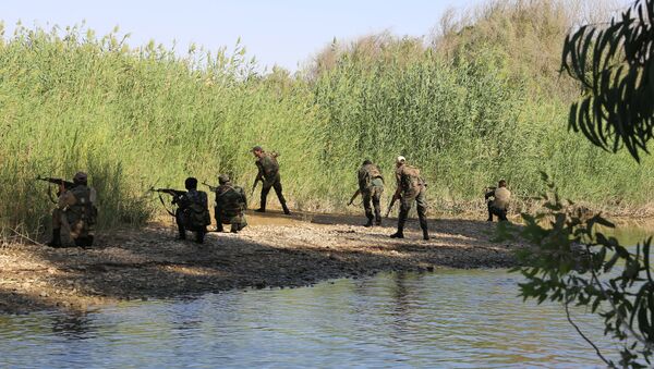 Militares sírios na margem ocidental do rio Eufrates (foto de arquivo) - Sputnik Brasil