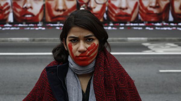 Ato contra a violência à mulher na Avenida Paulista, São Paulo, em 2016 - Sputnik Brasil